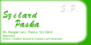 szilard paska business card