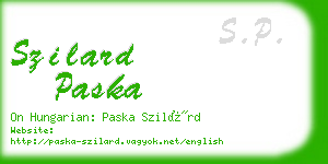 szilard paska business card